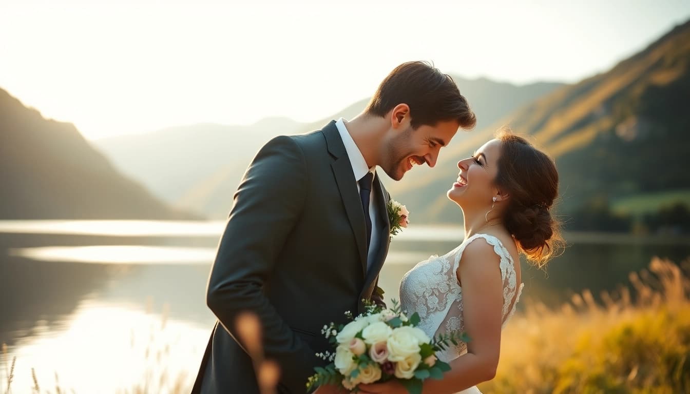 Hochzeitsfotograf Schliersee fängt bezugliche Momente eines Paares umgeben von malerischer Natur ein.