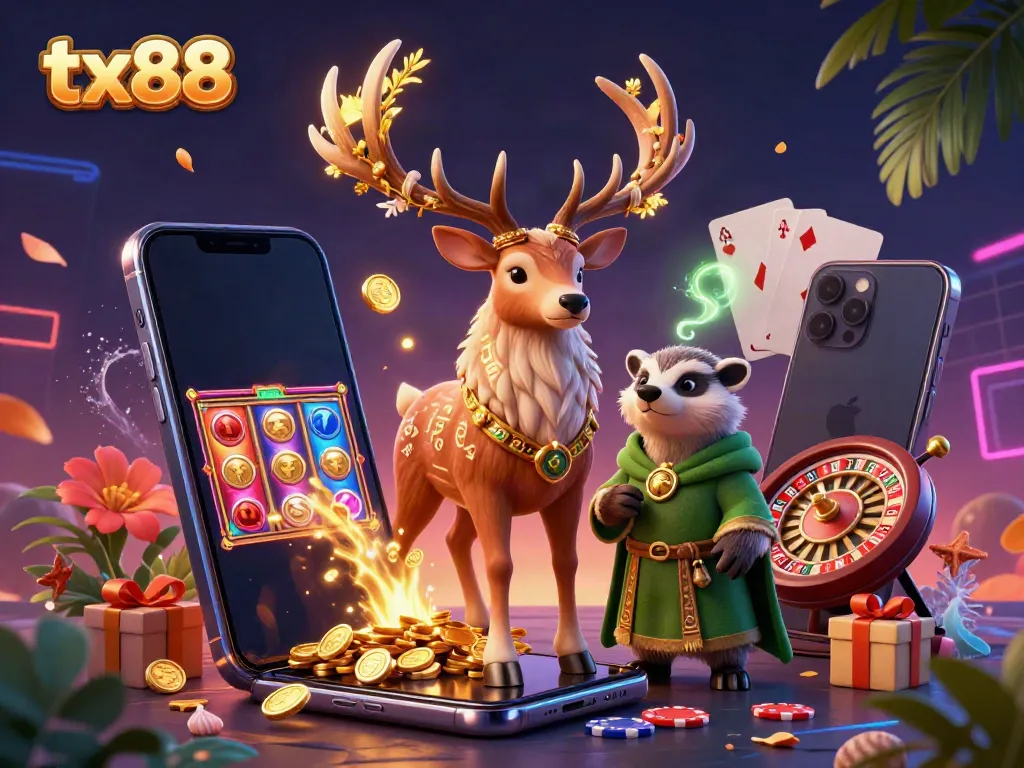 Experience the excitement of tx88 with vibrant casino elements and immersive characters.