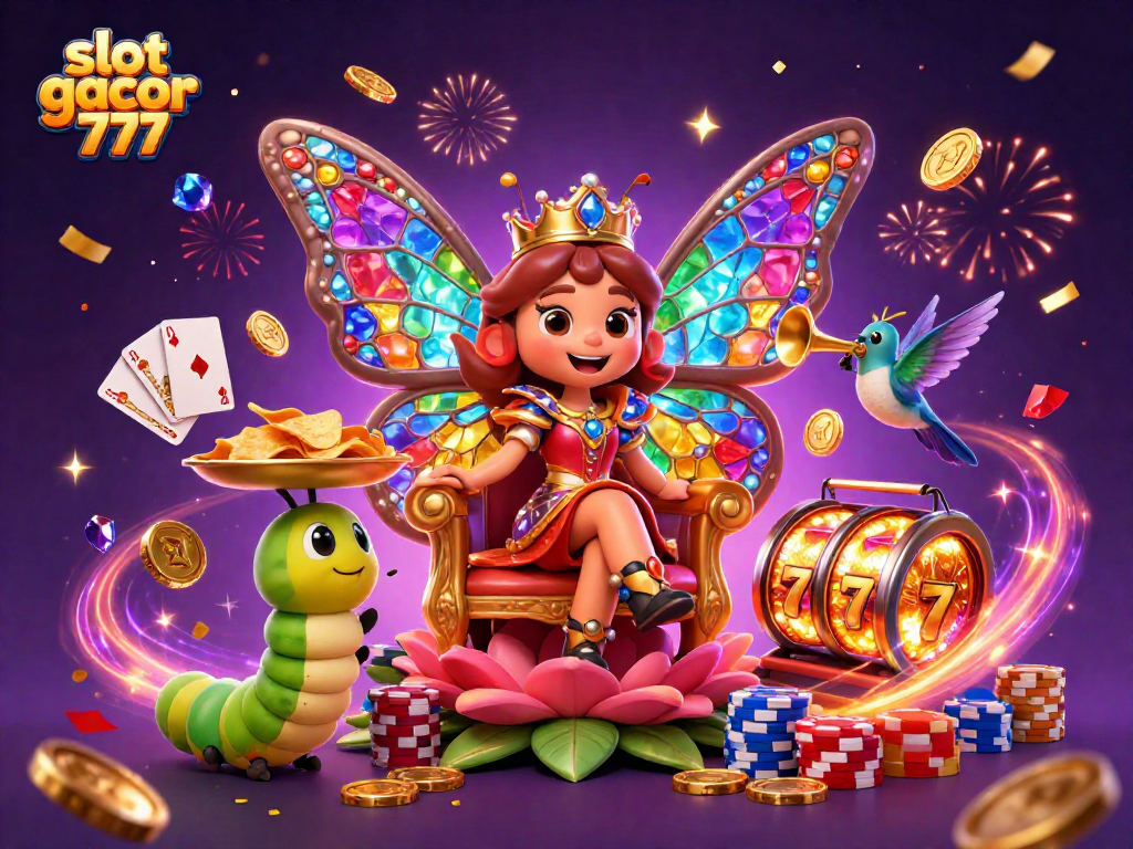 Experience the excitement of slot gacor 777 with a vivid 3D illustration of a magical casino queen!