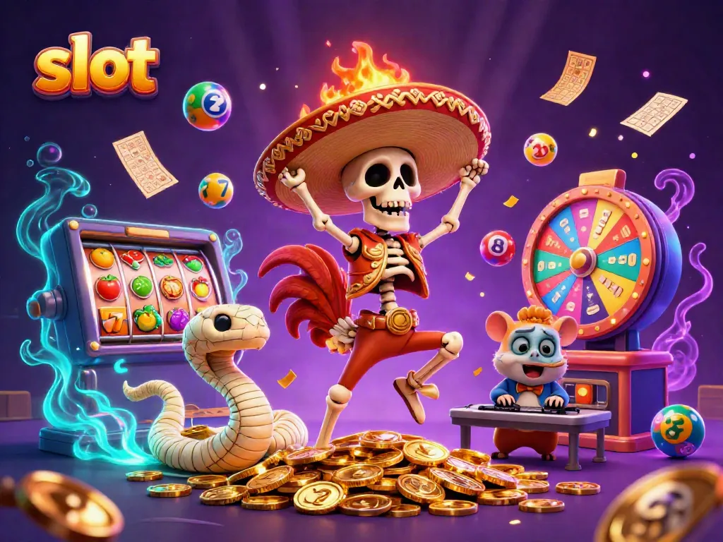 Experience thrilling slot action with a vibrant, detailed 3D illustration featuring dynamic characters and elements.