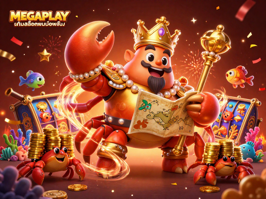 เล่น MEGAPLAY เกมสล็อตบนมือถือ กับจักรพรรดิปูทองที่ใหญ่โตและเหล่าสัตว์ทะเลในการช่วยในการชนะรางวัลใหญ่