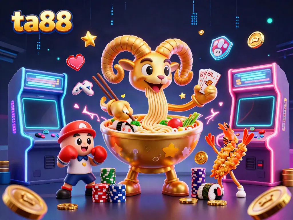Experience thrilling gameplay with ta88 at the vibrant 3D casino illustrated scene.