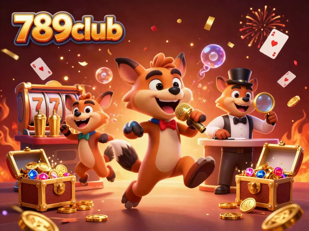 Experience the excitement of 789club's comedy casino with animated hyenas and gambling elements.