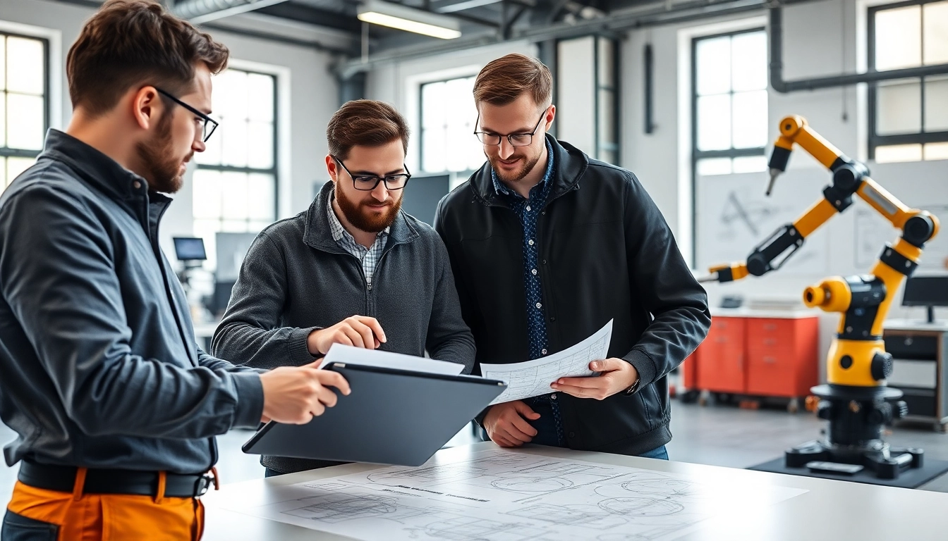 Botland Ingenieure präsentieren innovative Lösungen in modernem Designstudio.