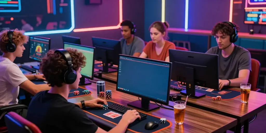 Exciting online gaming experience at FC88 featuring diverse players engaged in sports betting and casino games.