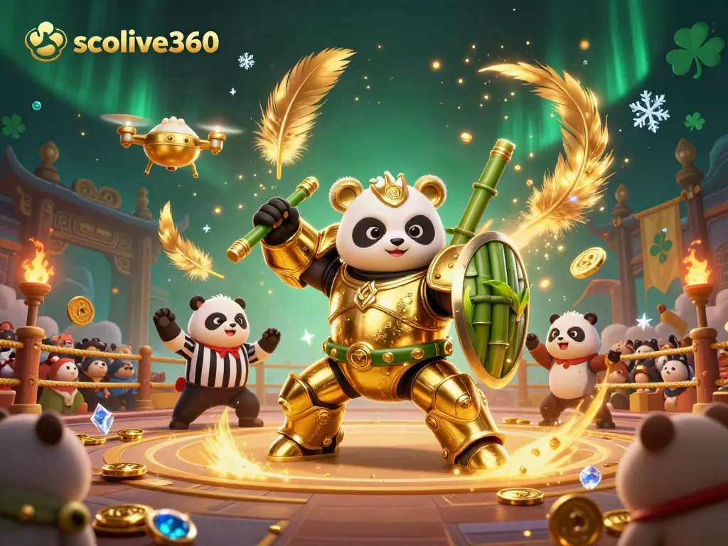 Experience immersive gameplay at socolive360 with golden panda in mech-suit and dynamic casino action.