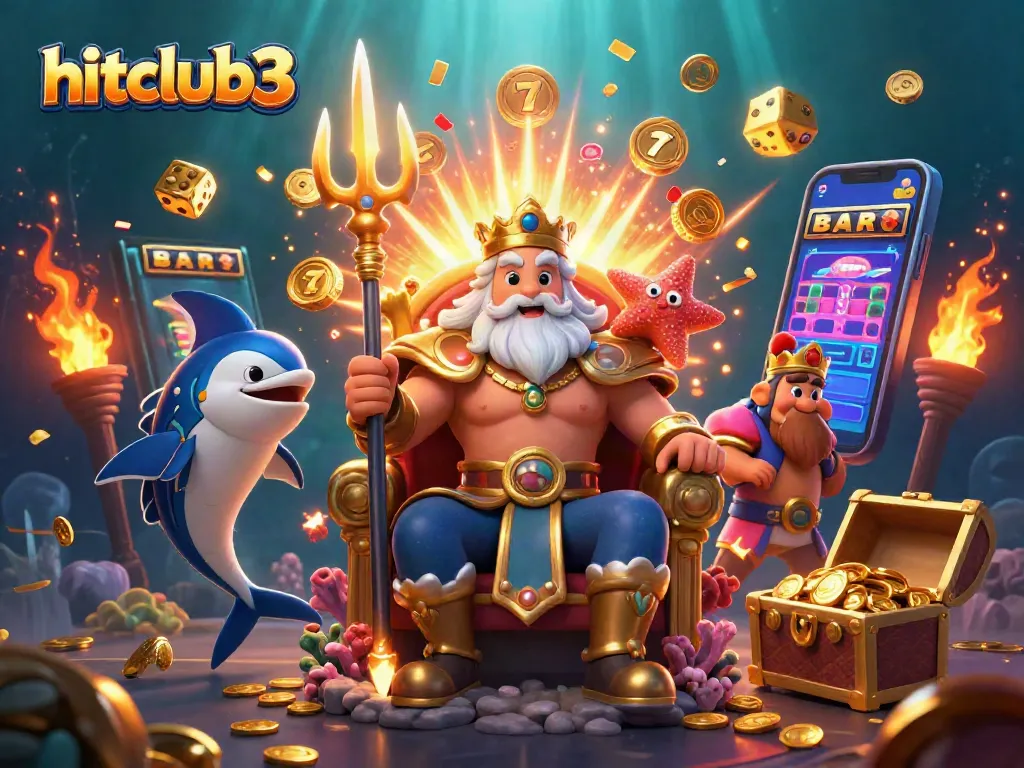 Experience vibrant jackpot action at hitclub3 with a 3D Neptune, samurai, and treasures bursting everywhere.