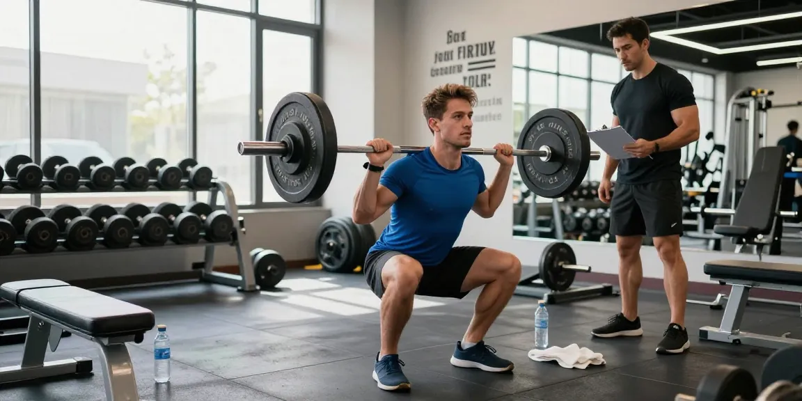 Muskulöser Mann im Training im von Anabolika Shop Deutschland unterstützten Fitnessstudio, der Engagement für Bodybuilding zeigt.