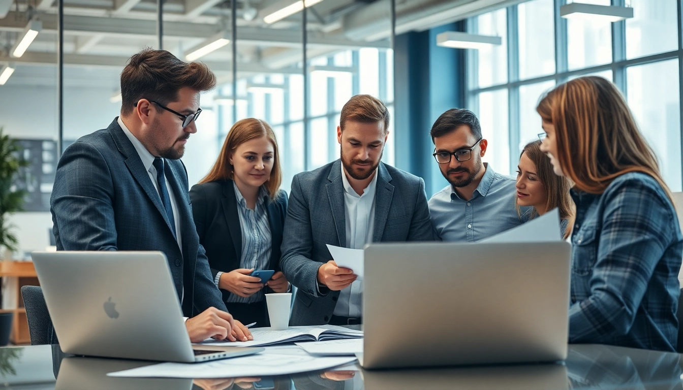 Headhunter Ingenieure beraten erfolgsorientierte Ingenieure in einem modernen Büro.