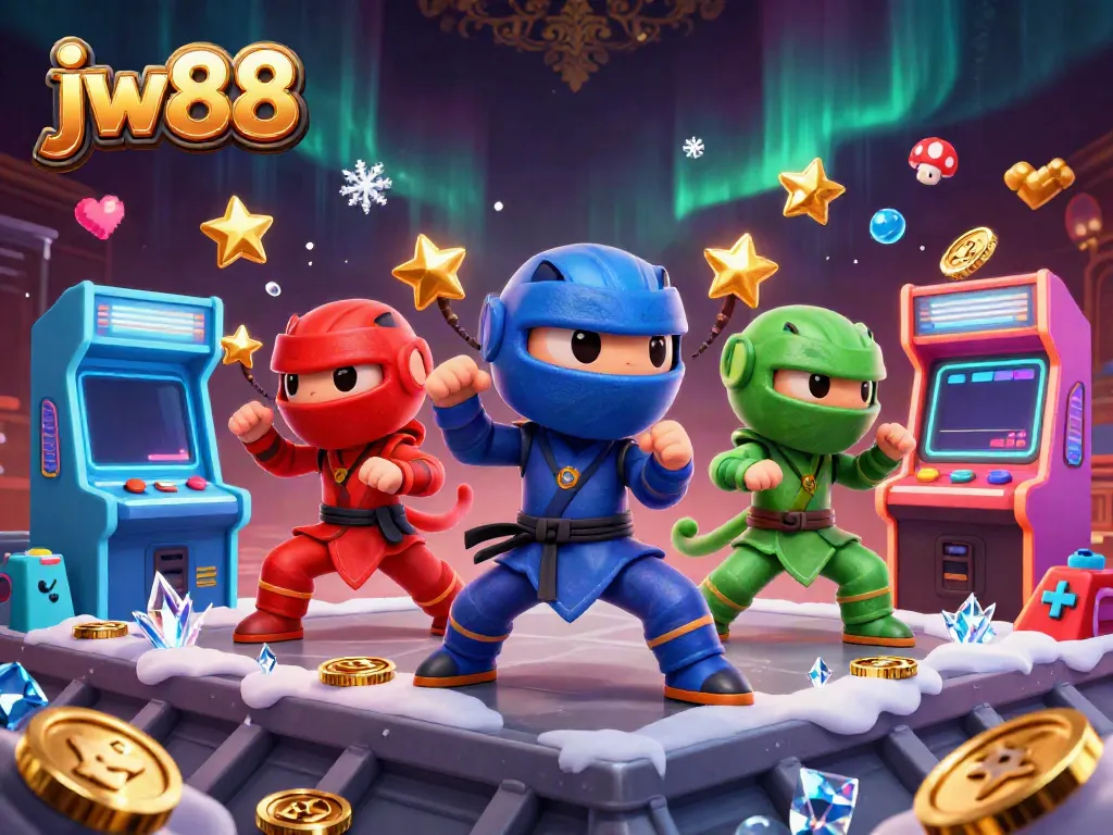 Experience thrilling action at JW88 with vibrant chameleons in a 3D casino setting.