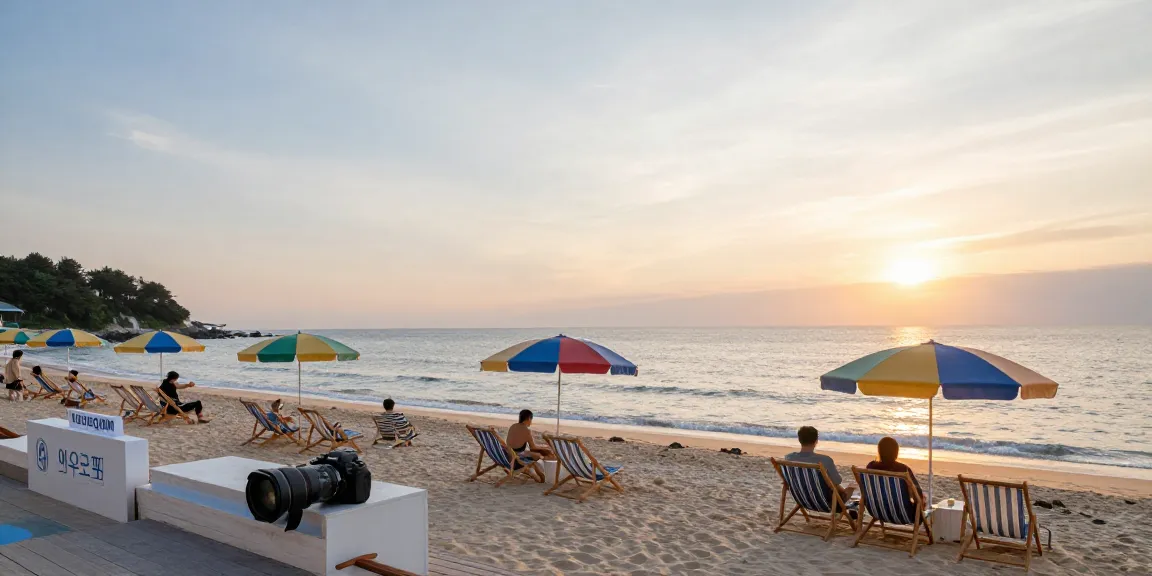Relaxing 여수오피 experience with a beautiful ocean view and tranquil beach atmosphere.
